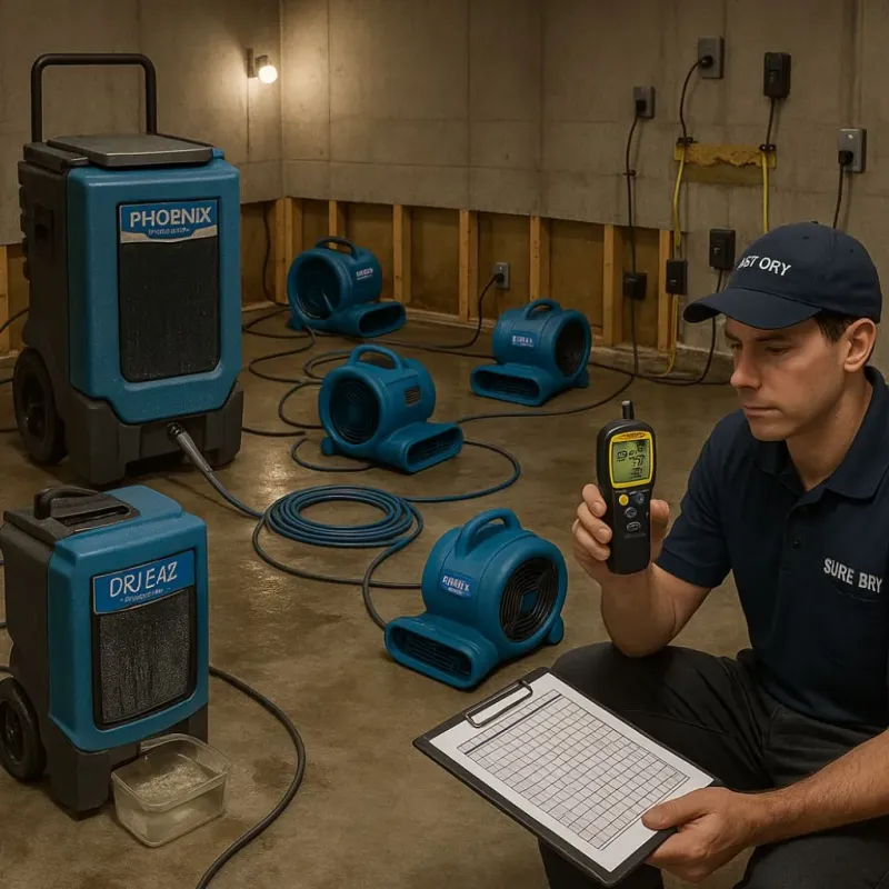 Structural Drying and Dehumidification process in Estherville, IA